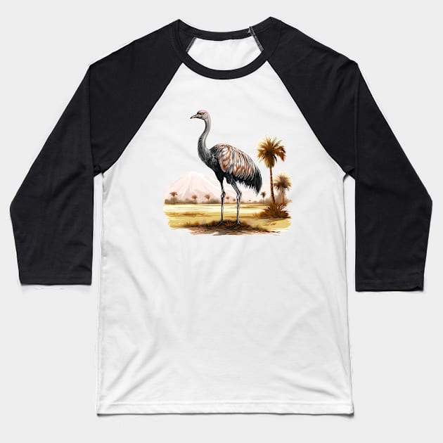 Ostrich Baseball T-Shirt by zooleisurelife